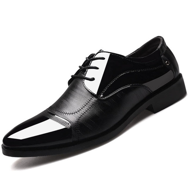 Men's Formal Shoes Slip on Flats Business Dress Shoes Patent Leather  Footwear