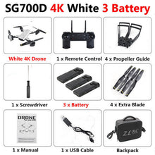 Load image into Gallery viewer, SG700-D Professional Foldable Drone with Dual Camera 1080P 720P 4K Selfie WiFi FPV Optical Flow RC Quadcopter Helicopter XS809S