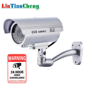 Outdoor Dummy cctv Camera Bullet Night Flashing LED White Mini Fake Home Security