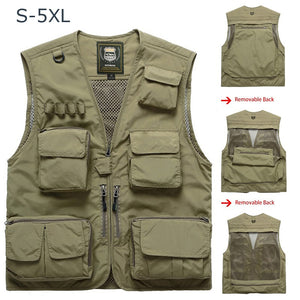 Fishing Vests Quick Dry Breathable Multi Pocket Mesh Vest Sleeveless