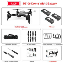 Load image into Gallery viewer, SG106 WiFi FPV RC Drone with 720P or 1080P or 4K HD Dual  Camera Optical Flow  Aerial Video RC Quadcopter for Toys Kid RC Dron