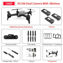 Load image into Gallery viewer, SG106 WiFi FPV RC Drone with 720P or 1080P or 4K HD Dual  Camera Optical Flow  Aerial Video RC Quadcopter for Toys Kid RC Dron