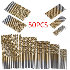 50Pcs HSS Titanium Coated Drill Bits