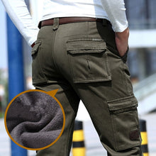 Load image into Gallery viewer, Fleece Warm Winter Cargo Pants Men Casual Loose Multi-pocket Men&#39;s