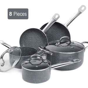 pots and pans 8 Piece Black