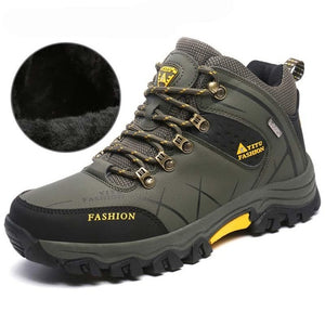 Winter Leather Ankle Boots Men Casual Shoes Outdoor Waterproof Work Tooling Mens Hiking Boots Sneakers Warm Military Snow Boots