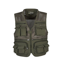 Load image into Gallery viewer, Outdoor Fishing Vests Quick Dry Breathable Multi Pocket Mesh Jackets Photography Hiking Vest Army green fish Vest 2018 New