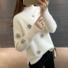 Load image into Gallery viewer, Warm Wool  Sweaters Women Pullover  Winter Pattern High quality Casual Soft Mohair Snowflak Autumn Thick Fashion knitted Fall