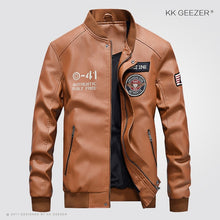 Load image into Gallery viewer, Leather Jacket Men Bomber