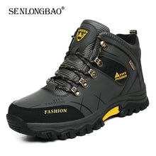 Load image into Gallery viewer, Brand Men Winter Snow Boots Waterproof Leather