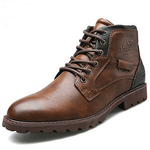 Classic Brand Men's Boots Italy Handmade Men Ankle Boots Outdoor Waterproof