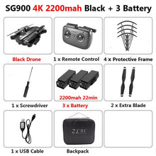 Load image into Gallery viewer, SG900 Foldable Wifi RC Drone 4K With Camera HD Dual  50X Follow Me Quadrocopter Professional Drone Long Battery Life Toy For Kid