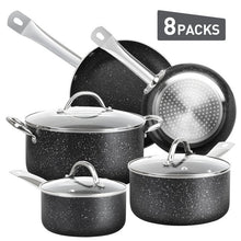 Load image into Gallery viewer, pots and pans 8 Piece Black