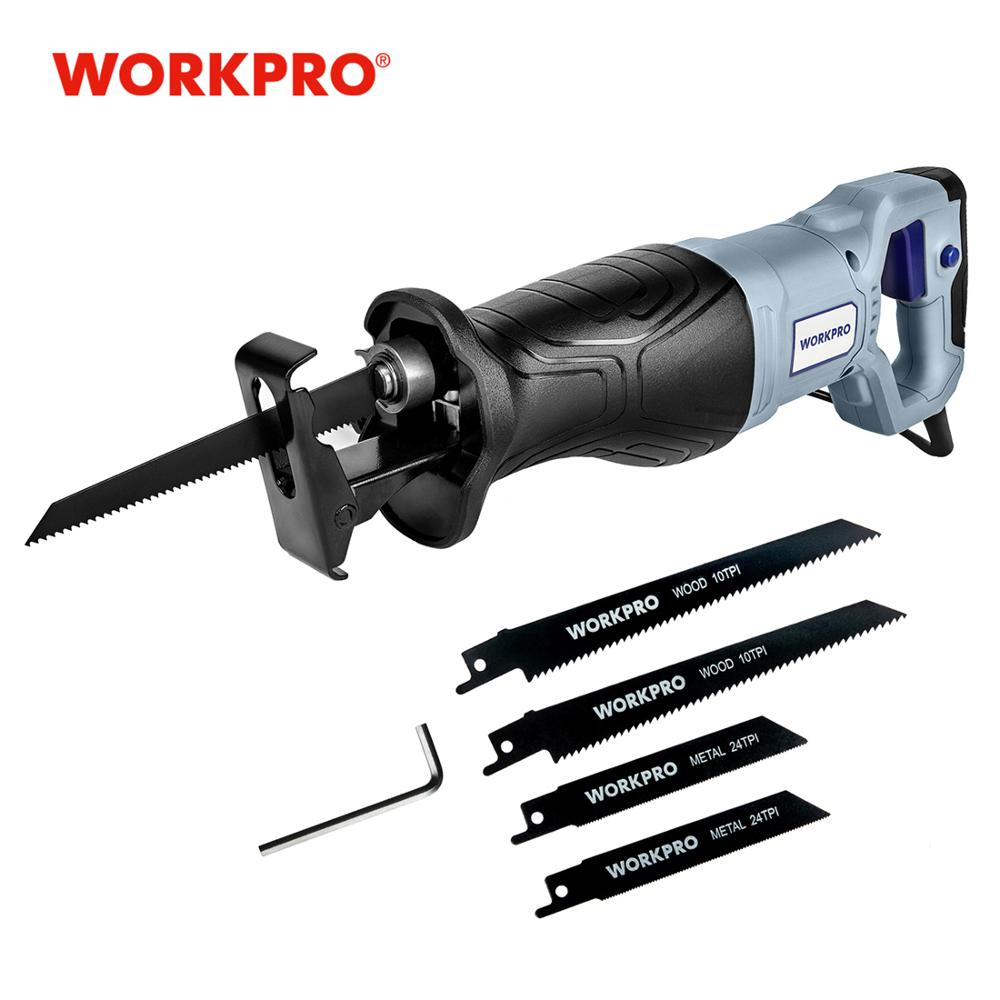 WORKPRO Electric Saw Reciprocating Saw for Wood Metal Cutting DIY Power Saws with Saw Blades