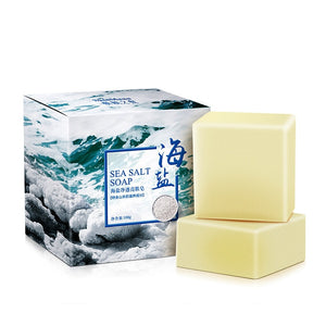 Sea Salt Soap Cleaner Removal Pimple Pores Acne Treatment Goat Milk Moisturizing Face Wash Soap Skin Care Handmade Soap TSLM1