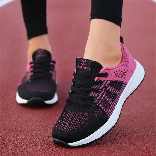 Women Shoes Flats Fashion Casual Ladies Shoes Woman Lace-Up Mesh Breathable Female Sneakers Zapatillas Mujer