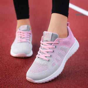 Women Shoes Flats Fashion Casual Ladies Shoes Woman Lace-Up Mesh Breathable Female Sneakers Zapatillas Mujer