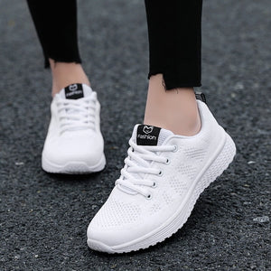 Women Shoes Flats Fashion Casual Ladies Shoes Woman Lace-Up Mesh Breathable Female Sneakers Zapatillas Mujer