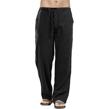 Load image into Gallery viewer, Men Drawstring Cotton Linen Long Pants With Pockets Cargo Pants