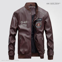 Load image into Gallery viewer, Leather Jacket Men Bomber