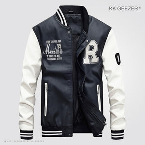 Leather Jacket Men Bomber