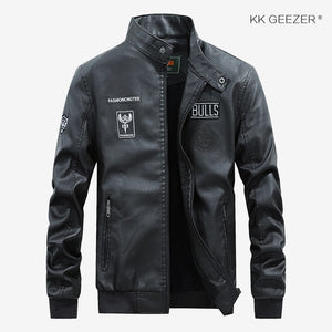 Leather Jacket Men Bomber