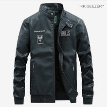 Load image into Gallery viewer, Leather Jacket Men Bomber