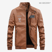 Load image into Gallery viewer, Leather Jacket Men Bomber