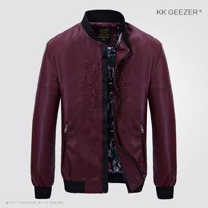 Leather Jacket Men Bomber