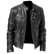 Load image into Gallery viewer, Leather jacket Men Fashion Motorcycle Leather Jacket fit Coat Casual Zipper jacket