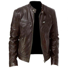 Load image into Gallery viewer, Leather jacket Men Fashion Motorcycle Leather Jacket fit Coat Casual Zipper jacket