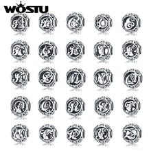 Load image into Gallery viewer, WOSTU Genuine 925 Sterling Silver Fashion Letter A-Z Beads Charm fit Original Bracelet Necklace Woman DIY Jewelry Making CQC738