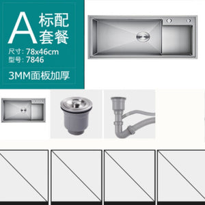 Step 7846CM basins of 304 stainless steel hand sink single bowl and kitchen sink Enlarge size with faucet brushed