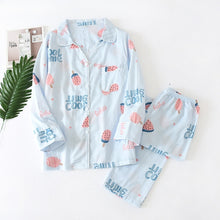 Load image into Gallery viewer, pajamas women 100% gauze cotton long sleeve casual