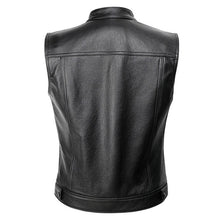 Load image into Gallery viewer, Sons of Anarchy Leather Jacket Vest Men Motorcycle Spring Jackets SOA Punk Black Motorrad Gilet