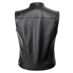 Sons of Anarchy Leather Jacket Vest Men Motorcycle Spring Jackets SOA Punk Black Motorrad Gilet