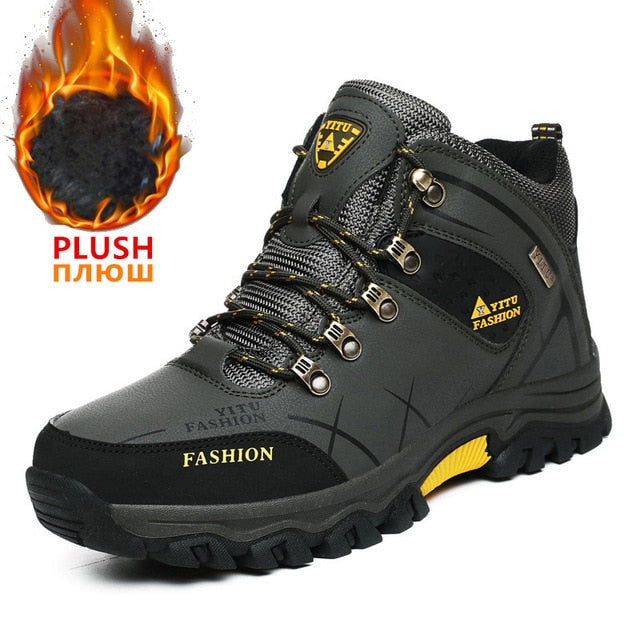 Brand Men Winter Snow Boots Waterproof Leather