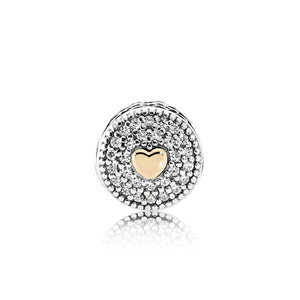 Genuine 100% 925 Sterling Silver Studded With Stone Charm Bead Small Pendant Gift Jewelry