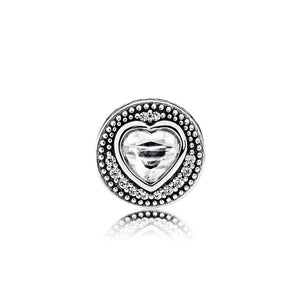 Genuine 100% 925 Sterling Silver Studded With Stone Charm Bead Small Pendant Gift Jewelry