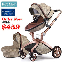 Load image into Gallery viewer, Baby Stroller 3 in 1,Hot Mom travel system High Land-scape stroller with bassinet