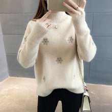 Load image into Gallery viewer, Warm Wool  Sweaters Women Pullover  Winter Pattern High quality Casual Soft Mohair Snowflak Autumn Thick Fashion knitted Fall