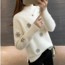 Load image into Gallery viewer, Warm Wool  Sweaters Women Pullover  Winter Pattern High quality Casual Soft Mohair Snowflak Autumn Thick Fashion knitted Fall