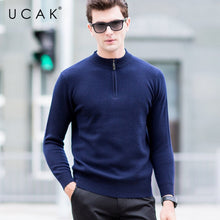 Load image into Gallery viewer, UCAK Brand Sweater Men Autumn Winter Thick Warm Zipper Turtleneck Pull Homme Merino Woolen Pullover Men Cashmere Sweaters U3017