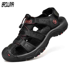 Load image into Gallery viewer, Classic Men&#39;s Sandals Summer Soft Sandals Comfortable Men Shoes Genuine Leather Sandals