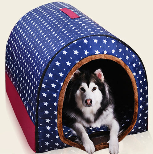 Pet Big Dog House Fully Washable Pet Kennel Cylinder Portable Dog House Golden Retriever Kennel Puppy Pet Cat Dog Bed  Dog Cage