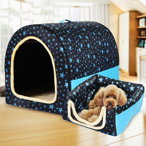 Pet Big Dog House Fully Washable Pet Kennel Cylinder Portable Dog House Golden Retriever Kennel Puppy Pet Cat Dog Bed  Dog Cage