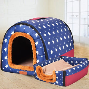 Pet Big Dog House Fully Washable Pet Kennel Cylinder Portable Dog House Golden Retriever Kennel Puppy Pet Cat Dog Bed  Dog Cage