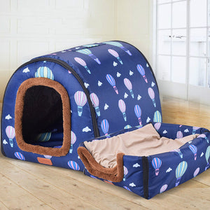 Pet Big Dog House Fully Washable Pet Kennel Cylinder Portable Dog House Golden Retriever Kennel Puppy Pet Cat Dog Bed  Dog Cage