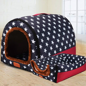 Pet Big Dog House Fully Washable Pet Kennel Cylinder Portable Dog House Golden Retriever Kennel Puppy Pet Cat Dog Bed  Dog Cage