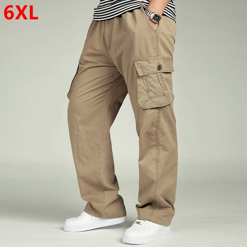 Spring and autumn men loose big size XL straight pants oversize elastic waist trousers casual pants men 6XL 5XL 4XL 3XL